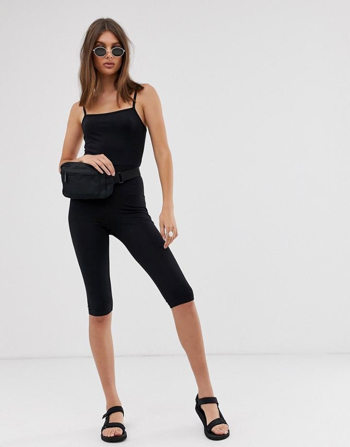 Weekday Jersey Bodycon Unitard In Black