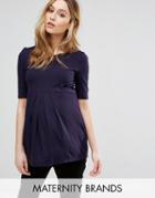 Isabella Oliver Short Sleeve Contrast Top - Navy