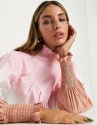 Asos Design High Neck Long Sleeve Top In Ombre Tie Dye-multi