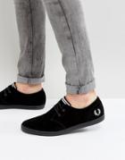 Fred Perry Byron Low Suede Sneakers In Black - Black