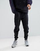 Asos Slim Jogger With Full Zip Detail - Black