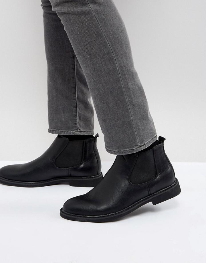 Brave Soul Chelsea Boots In Black - Black
