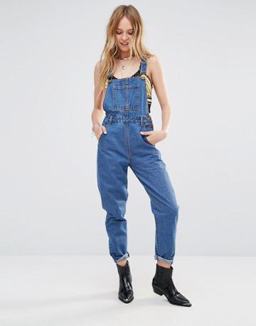 Ebonie N Ivory Slim Leg Overalls - Blue