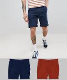 D-struct Chino Shorts 2 Pack - Red