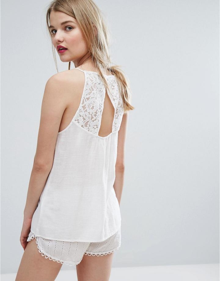 Vila Jersey Lace Detail Cami - Multi