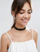 Asos Basic Lace Choker Necklace - Black