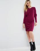 Asos Ruched T-shirt Dress - Red