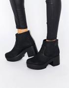 Asos Raff Chunky Ankle Boots - Black