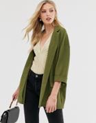 Asos Design Easy Relaxed Blazer In Textured Jersey