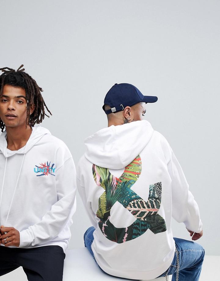 Asos X Glaad Oversized Hoodie With Back Print - White