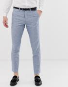 Jack & Jones Premium Regular Fit Suit Pants In Blue Linen