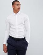 Farah Swinton Super Slim Fit Smart Poplin Shirt With Stretch In White - White