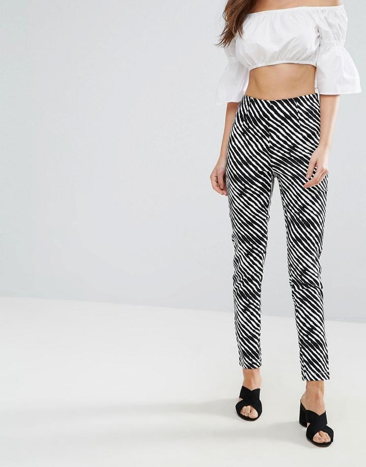 Louche Jenis Pants In Zebra Print - Black