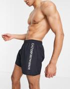 Armani Ea7 Side Logo Swim Shorts In Black