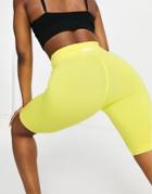 Asos 4505 Icon Booty Legging Short In Cotton Touch-yellow