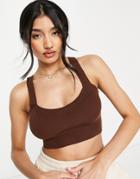 Gilly Hicks Crop Knitted Top In Brown