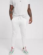 Asos Design Skinny Sweatpants In White Marl