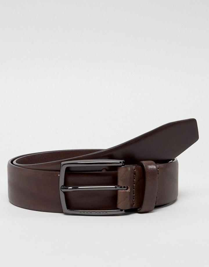 Boss Celie Smooth Leather Belt In Brown - Brown