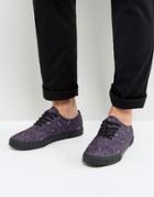 Asos Lace Up Sneakers In Purple Leopard Print - Purple