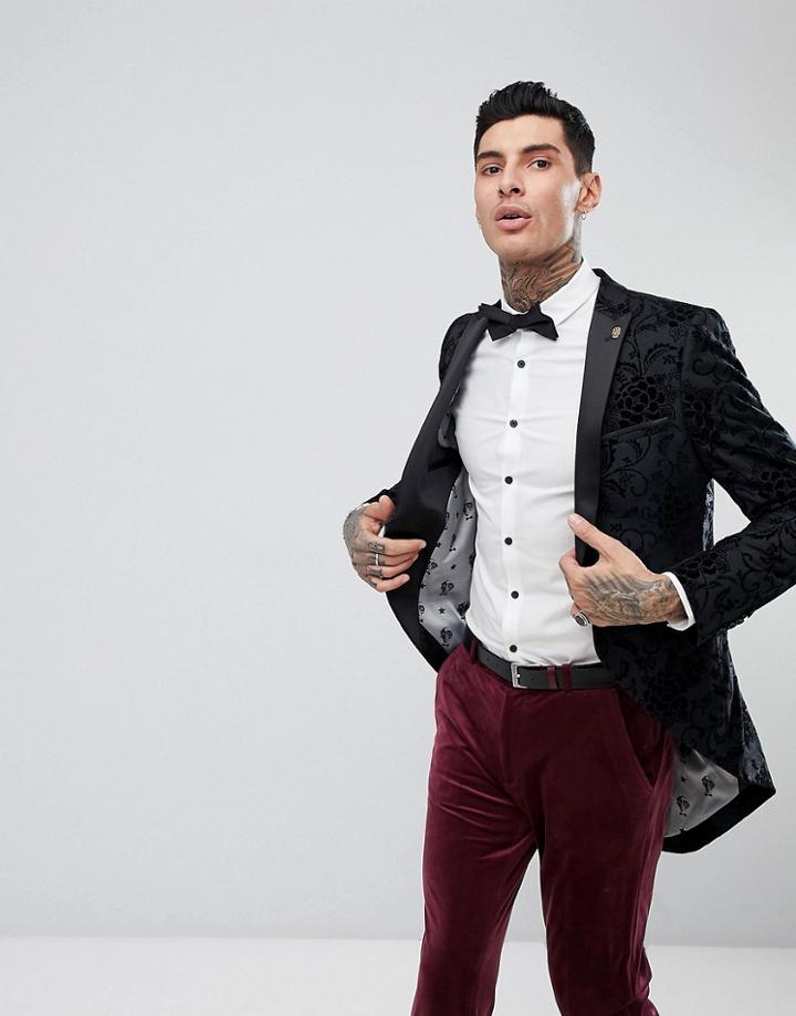 Noose & Monkey Tails Jacket In Flocking - Gray