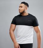 Asos 4505 Plus T-shirt With Quick Dry And Contrast Panel - Multi