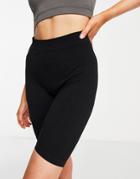 Weekday Recycled Polyamide Seamless Yoga Legging Shorts In Black - Part Of A Set