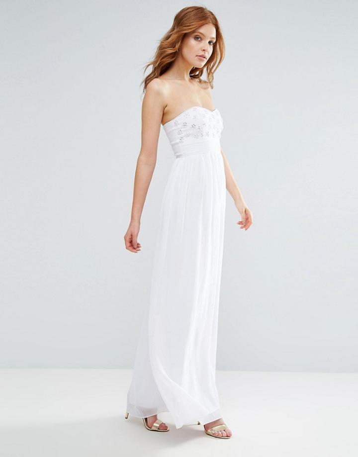 City Goddess Bandeau Maxi Dress - Cream