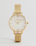 Olivia Burton Ob16gd15 Celestial Mesh Boucle Watch In Gold - Gold