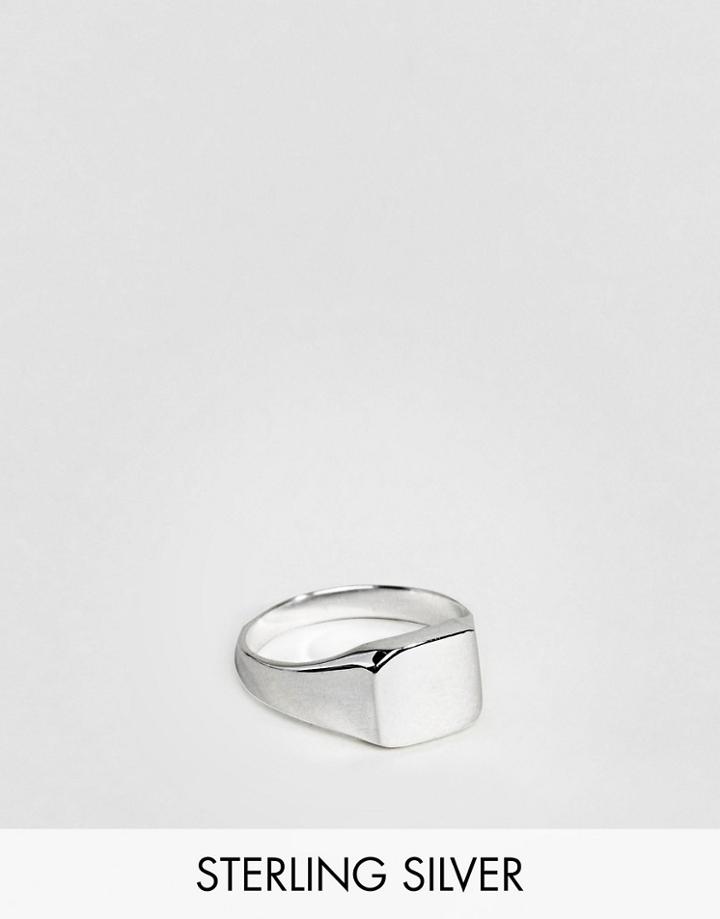 Asos Design Sterling Silver Pinky Ring - Silver