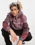 Mennace Hoodie In Red Patchwork Paisley