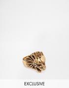 Reclaimed Vintage Wolf Ring In Gold - Gold