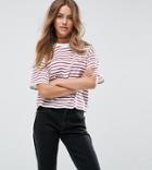 Asos Petite T-shirt In Stripe In Relaxed Fit - Multi