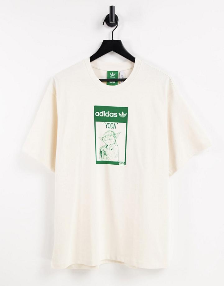 Adidas Originals Yoda Non-dyed T Shirt In Off-white