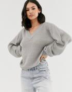 Brave Soul Harrio Sweater In Crystal Gray