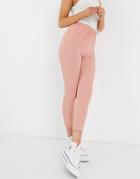 In The Style X Demi Jones Skinny Sweatpants In Soft Coral-orange