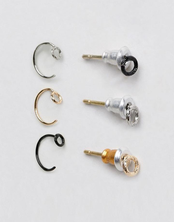 Asos Mini Stud Earring Pack In Mix Metal Finish - Multi