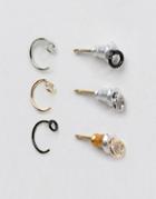 Asos Mini Stud Earring Pack In Mix Metal Finish - Multi