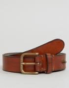 Selected Homme Belt In Leather - Brown