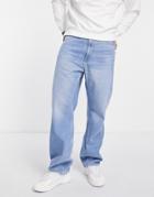 Bershka Baggy Fit Jeans In Blue