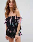 Surf Gypsy Bardot Tie Dye Beach Top - Multi