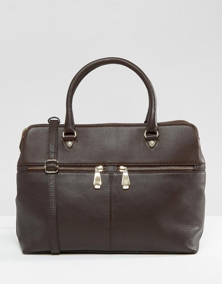 Ri2k Leather Tote Bag - Brown
