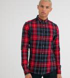 Asos Design Tall Skinny Check Shirt In Red