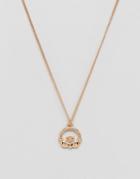 Asos Design Necklace In Gold With Claddagh Pendant - Gold