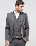 Asos Super Skinny Fit Suit Jacket In Salt And Pepper - Multi