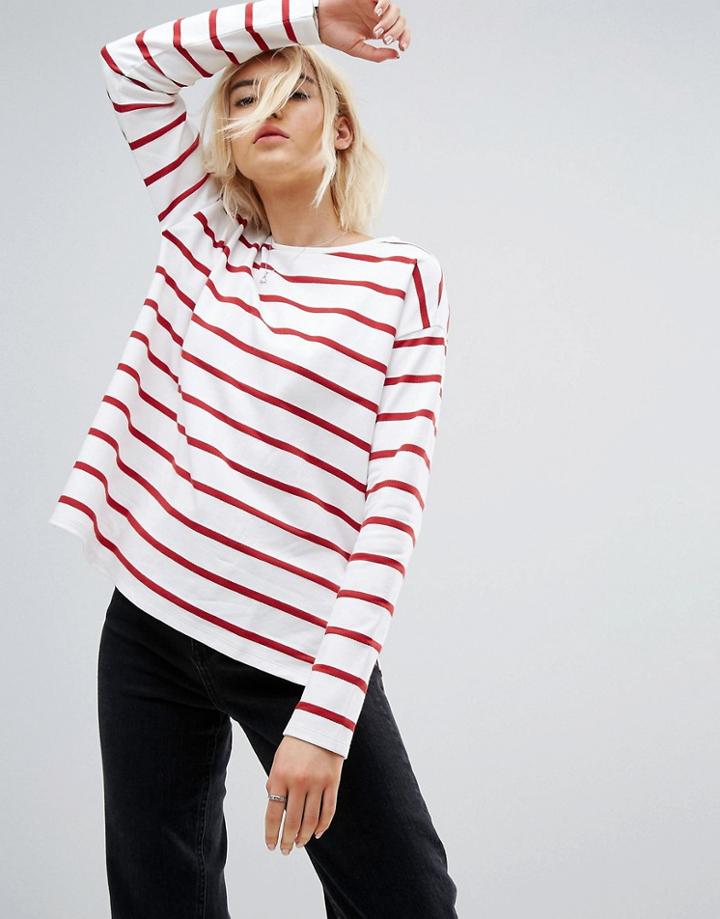 Asos Stripe Top In Baby Loop Back - Multi