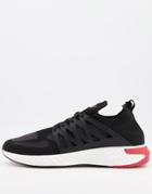 Asos Design Sporty Runner Sneakers In Black-grey