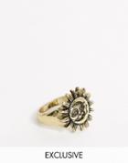 Reclaimed Vintage Inspired Sun And Moon Ring In Burnished Gold Tone Exclusive To Asos