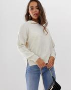 Asos Design Slouchy Knitted Hoody - Beige