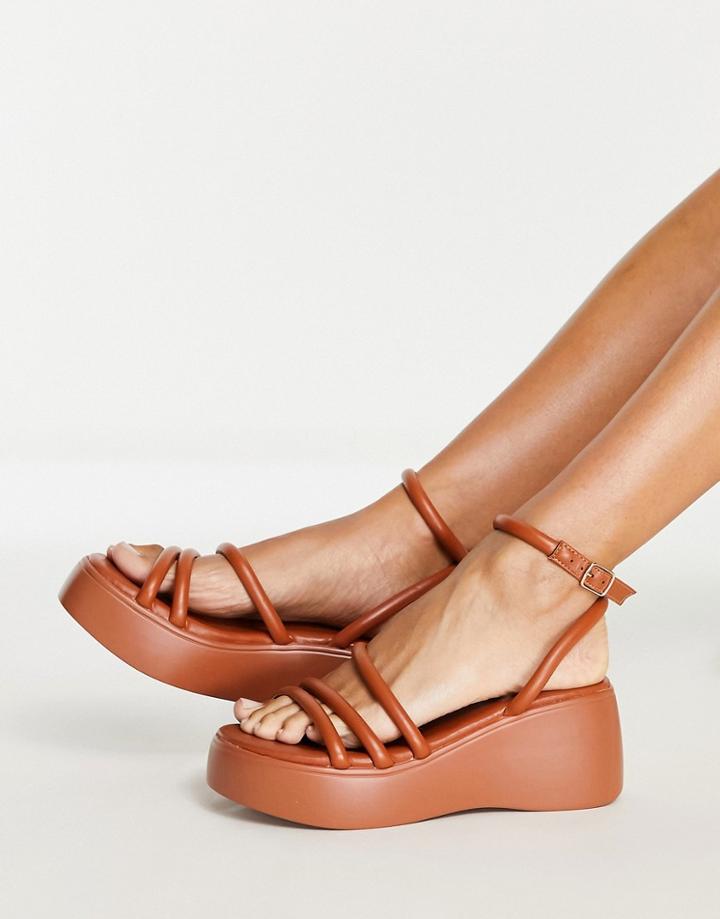 Raid Echo Flatform Sandals In Tan-brown