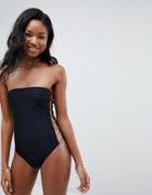 New Look Bar Detail Swimsuit - Black
